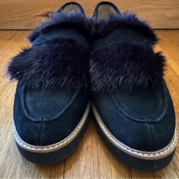 FRANCO SARTO Black Cyrus Faux Fur Loafer